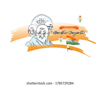 illustration for Gandhi jayanti, great Indian freedom fighter 