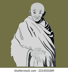 Illustration of Gandhi in plain background