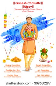illustration of Ganesh Chaturthi event competition banner