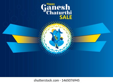 illustration of Ganesh Chaturthi festival of india banner concept design