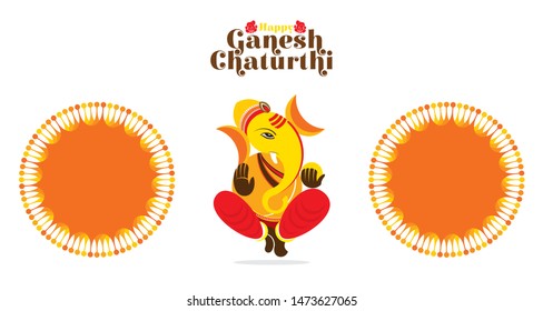illustration of Ganesh Chaturthi festival of india banner concept design