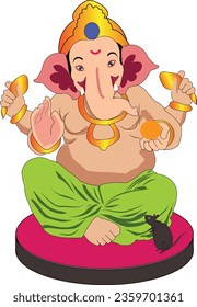 Illustration of Ganesh Festival, India, Lord Ganesha