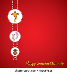 Illustration of Ganesha chaturthi utsav greeting card