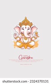 Illustration of Ganesha for Ganesh Chaturthi. Minimalistic style.