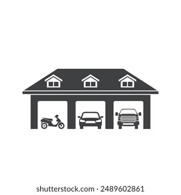 illustration of garage, garage automotive, vector art.