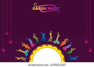 Ilustración de la noche de Garba y Dandiya en el festival Navratri de la India