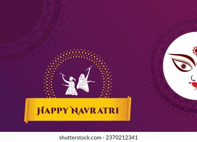 Ilustración de la noche de Garba y Dandiya en el festival Navratri de la India