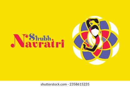 Illustration of Garba and Dandiya night in shubh Navratri Celebration for Navratri festival of India