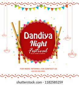 Illustration Of Garba Festival,Navratri Celebration,Gujarati Dandiya Night 
Poster Or Banner Design,Easy To Edit. svg
