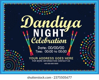 Illustration Of Garba Festival,Navratri Celebration,Gujarati Dandiya Night Poster Or Banner Design,Easy To Edit.