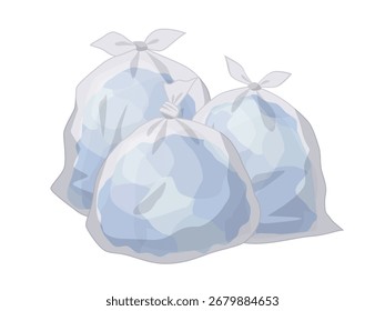 Illustration of a garbage bag with contents inside