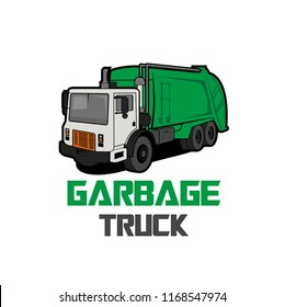 illustration of a garbage truck, vector svg