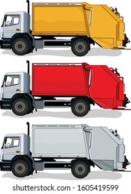 
illustration of garbage truck vector
