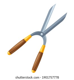 Illustration of garden secateurs. Tool for farming and gardening.