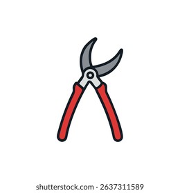 Illustration of garden shears on a White Background