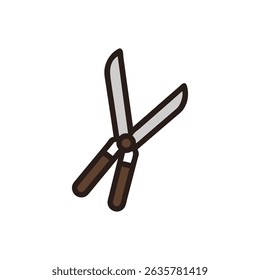 Illustration of gardening shears against a solid White Background