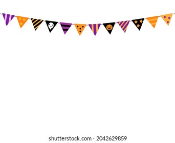It is an illustration of a garland with shades that can be used for Halloween.