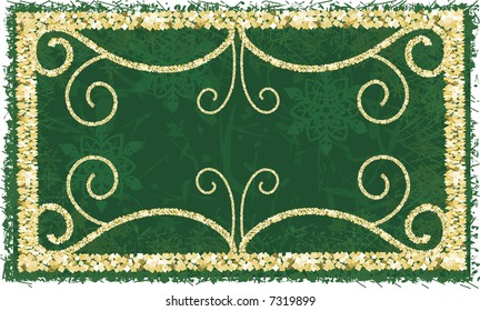 Illustration of garland in a twisting snowflake background giving the image a cheerful and warm feeling. File contains no gradients.