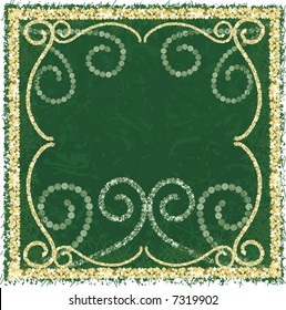 Illustration of garland in a twisting snowflake background giving the image a cheerful and warm feeling. File contains no gradients.