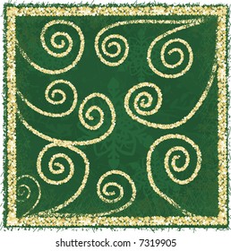 Illustration of garland in a twisting snowflake background giving the image a cheerful and warm feeling. File contains no gradients.