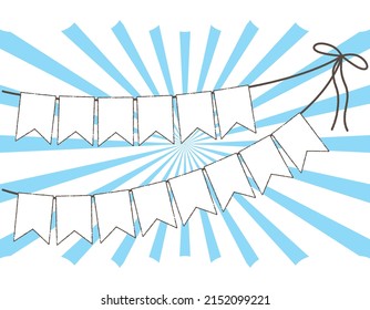 Illustration of Garland where you can write a message with a concentrated blue line