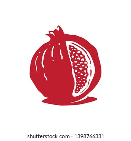 Illustration of garnet in the style of engraving, in one color