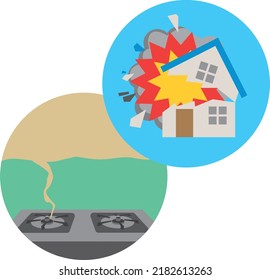 Illustration of a gas explosion