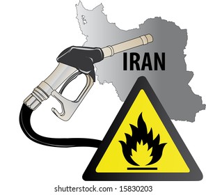 Illustration of gas nozzle and iran