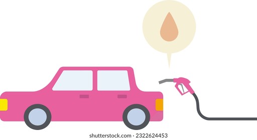 Illustration of an gasoline car refueling