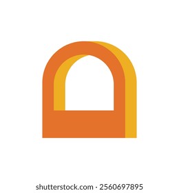 Illustration gate retro geometric unique design with blank background