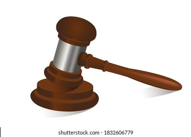 Illustration of a gavel isolated on white.