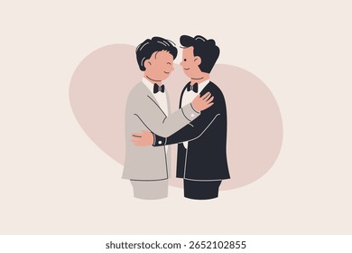 Ilustração de Casal Gay Abraçando