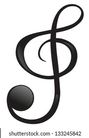 Illustration of a G-clef on a white background