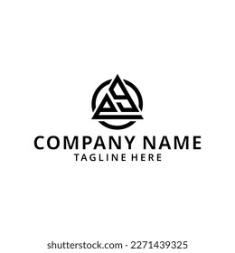Illustration EG GE Triangle Logo Circle Monogram Design Vector Super Hero Concept.
