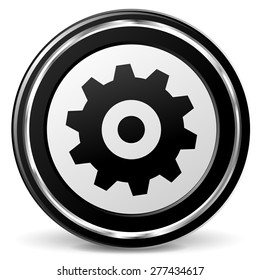 illustration of gear black and silver icon