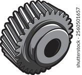 Illustration of a gear, highlighting mechanical precision and engineering prowess, essential for automotive innovation and efficient power transmission in machinery