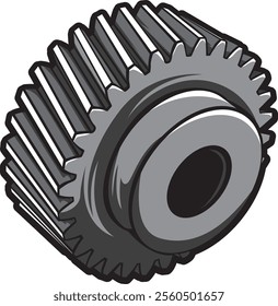 Illustration of a gear, highlighting mechanical precision and engineering prowess, essential for automotive innovation and efficient power transmission in machinery