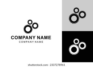 Illustration Gear icon flat design. Mechanism wheels logo.