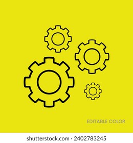 Illustration of gear icon, gear vector