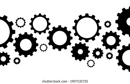 Illustration gear set. Gear set for banner and header. Vector illustration