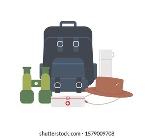 Illustration Gear Set Hiking Flat 