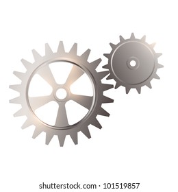 illustration of Gear system over white background
