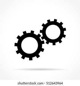 Illustration of gears icon on white background
