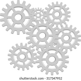 Illustration Gears On White Background Stock Vector (Royalty Free ...