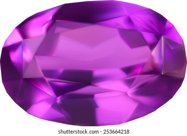 illustration with gem isolated on white background
