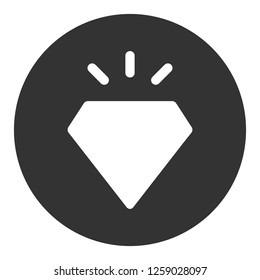 Illustration of Gemstone vector sign. Diamond vector icon. Carat icon. Brilliant sign. Crystal icon. EPS 10 flat symbol. Round icon design