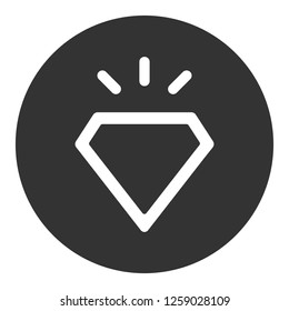 Illustration of Gemstone vector sign. Diamond vector icon. Carat icon. Brilliant sign. Crystal icon. EPS 10 flat symbol. Round icon design