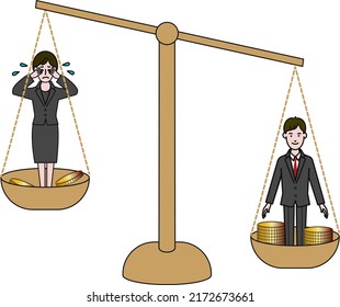 Illustration of the gender gap to make you think about gender equality