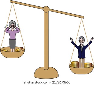 Illustration of the gender gap to make you think about gender equality