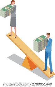 Illustration of the gender wage gap